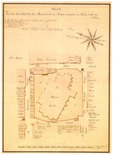 Plan von dem Kirchhofe bey der Marienkirche zu Stolpevermessen im M&auml;rtz 1796 von A. F. Pleetz. [Plan placu przy kościele Mariackim w Słupsku, wymierzony w marcu 1796 r. przez A. F. Pleetza]