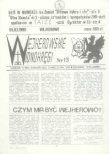 Wejherowskie Widnokręgi Lokalne Pismo Pomorskiego Towarzystwa Samorządowego "Solidarni" 1990, marzec, Nr - 13
