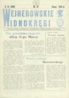Wejherowskie Widnokręgi Lokalne Pismo Pomorskiego Towarzystwa Samorządowego "Solidarni", 1990, listopad, Nr 37
