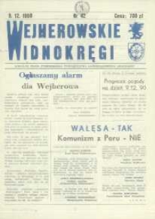 Wejherowskie Widnokręgi Lokalne Pismo Pomorskiego Towarzystwa Samorządowego "Solidarni", 1990, grudzień, Nr 42