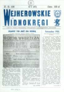 Wejherowskie Widnokręgi Lokalne Pismo Pomorskiego Towarzystwa Samorządowego "Solidarni", 1991, styczeń, Nr 3 (47)