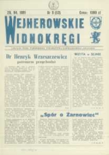 Wejherowskie Widnokręgi Lokalne Pismo Pomorskiego Towarzystwa Samorządowego "Solidarni", 1991, Nr 9 (53)