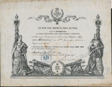 [Wyr&oacute;żnienie za udział w wojnie francusko-pruskiej z lat 1870-1871 dla Friedricha Wilhelma Maxa von Hohendorff]