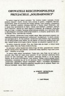 Obywatele Rzeczpospolitej! Przyjaciele "Solidarnośći" [ulotka]
