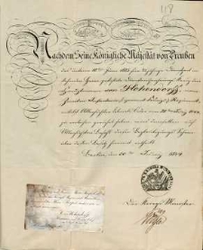 [Dokument potwierdzający przyznanie orderu kapitanowi von Hohendorff za 25 lat służby wojskowej]