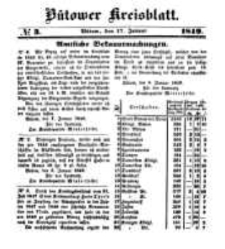Kreisblatt des Bütower Kreises 1849 nr 3