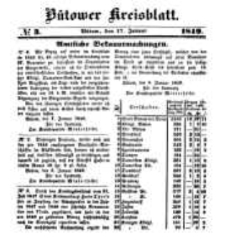 Kreisblatt des B&uuml;tower Kreises 1849 nr 3