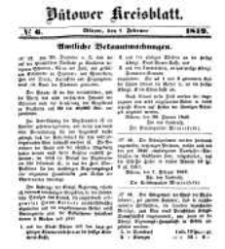 Kreisblatt des Bütower Kreises 1849 nr 6