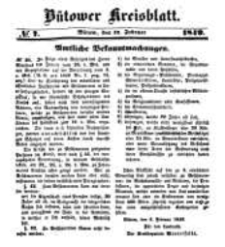Kreisblatt des B&uuml;tower Kreises 1849 nr 7