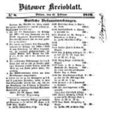 Kreisblatt des B&uuml;tower Kreises 1849 nr 8