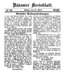 Kreisblatt des B&uuml;tower Kreises 1849 nr 17