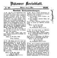 Kreisblatt des Bütower Kreises 1849 nr 18