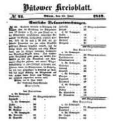 Kreisblatt des Bütower Kreises 1849 nr 24
