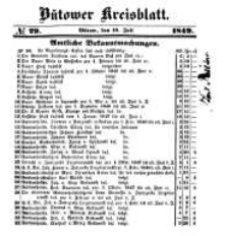 Kreisblatt des Bütower Kreises 1849 nr 29