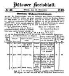 Kreisblatt des B&uuml;tower Kreises 1849 nr 37