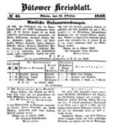 Kreisblatt des B&uuml;tower Kreises 1849 nr 41
