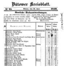 Kreisblatt des Bütower Kreises 1849 nr 25