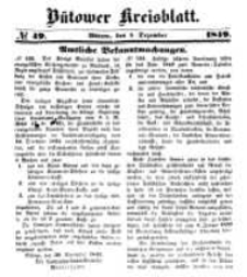 Kreisblatt des B&uuml;tower Kreises 1849 nr 49