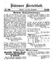 Kreisblatt des B&uuml;tower Kreises 1849 nr 50