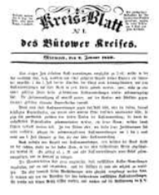 Kreisblatt des B&uuml;tower Kreises 1850 nr 1