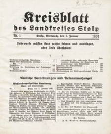 Kreisblatt des Landkreises Stolp nr 1