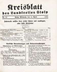 Kreisblatt des Landkreises Stolp nr 15