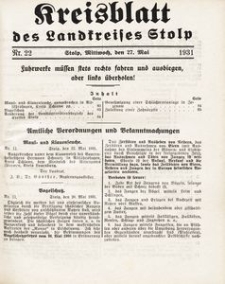 Kreisblatt des Landkreises Stolp nr 22