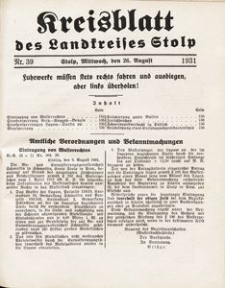 Kreisblatt des Landkreises Stolp nr 39
