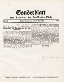 Sonderblatt zum Kreisblatt des Landkreises Stolp nr 53