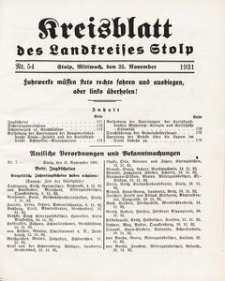 Kreisblatt des Landkreises Stolp nr 54