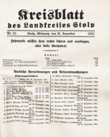 Kreisblatt des Landkreises Stolp nr 58