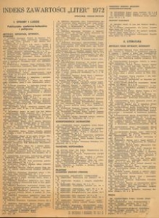 Indeks zawartości „Liter" 1972
