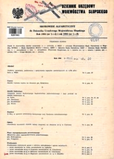 Dziennik Urzędowy Województwa Słupskiego. Nr 1-9/1985