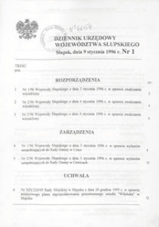 Dziennik Urzędowy Województwa Słupskiego. Nr 1-21/1996