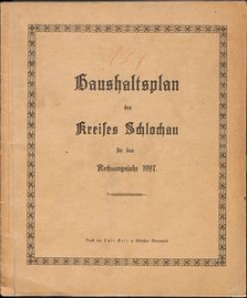 Haushaltsplan des Kreises Schlochau f&uuml;r das Rechnungsjahr 1927