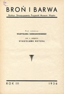 Broń i Barwa 1936 - spis artykułów