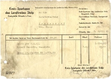 Kreis - Sparkasse des Landkreises Stolp Zweigstelle Glowitz