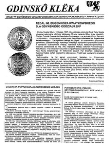 Gdinskô Klëka : biuletyn Gdyńskiego Oddziału Zrzeszenia Kaszubsko-Pomorskiego Kwartał II Nr (2) 1997
