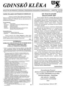 Gdinsk&ocirc; Kl&euml;ka : biuletyn Gdyńskiego Oddziału Zrzeszenia Kaszubsko-Pomorskiego Kwartał I Nr (9) 1999
