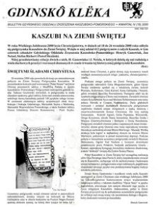 Gdinsk&ocirc; Kl&euml;ka : biuletyn Gdyńskiego Oddziału Zrzeszenia Kaszubsko-Pomorskiego Kwartał IV Nr (16) 2000