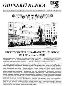 Gdinskô Klëka : biuletyn Gdyńskiego Oddziału Zrzeszenia Kaszubsko-Pomorskiego Kwartał III Nr (18) 2001