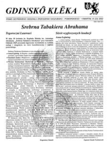 Gdinsk&ocirc; Kl&euml;ka : biuletyn Gdyńskiego Oddziału Zrzeszenia Kaszubsko-Pomorskiego Kwartał III Nr (23) 2002