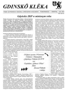 Gdinsk&ocirc; Kl&euml;ka : biuletyn Gdyńskiego Oddziału Zrzeszenia Kaszubsko-Pomorskiego Kwartał I Nr (25) 2003