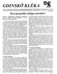 Gdinsk&ocirc; Kl&euml;ka : biuletyn Gdyńskiego Oddziału Zrzeszenia Kaszubsko-Pomorskiego Kwartał IV Nr (28) 2003