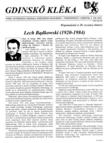 Gdinsk&ocirc; Kl&euml;ka : biuletyn Gdyńskiego Oddziału Zrzeszenia Kaszubsko-Pomorskiego Kwartał II Nr (30) 2004