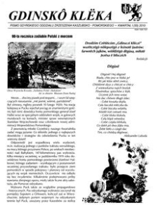 Gdinsk&ocirc; Kl&euml;ka : pismo Gdyńskiego Oddziału Zrzeszenia Kaszubsko-Pomorskiego Kwartał I Nr1 (55) 2010