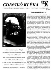 Gdinsk&ocirc; Kl&euml;ka : Pismo Gdyńskiego Oddziału Zrzeszenia Kaszubsko-Pomorskiego Kwartał IV Nr4 (62) 2011