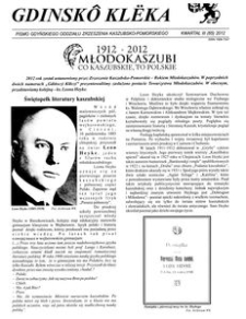 Gdinsk&ocirc; Kl&euml;ka : Pismo Gdyńskiego Oddziału Zrzeszenia Kaszubsko-Pomorskiego Kwartał III Nr3 (65) 2012