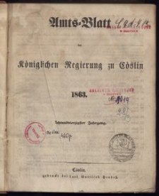 Amts-Blatt der Königlichen Regierung zu Cöslin 1863