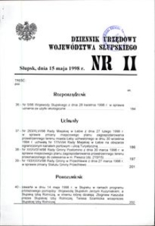 Dziennik Urzędowy Województwa Słupskiego. Nr 11/1998